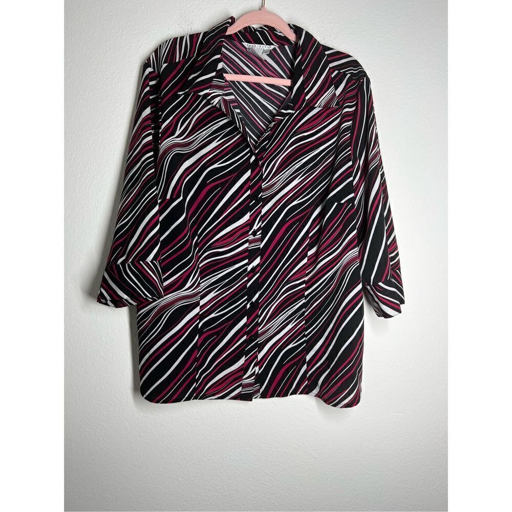 Fred David Button Down Shirt Blouse Size 2XL